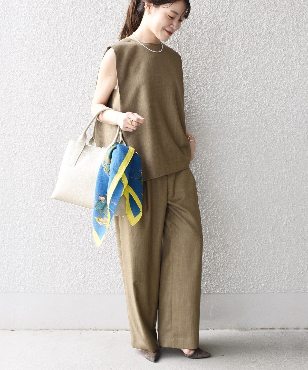 リネンライクスラブノースリーブプルオーバー