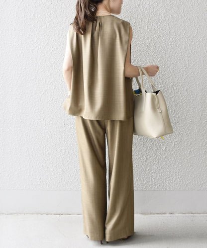 リネンライクスラブノースリーブプルオーバー