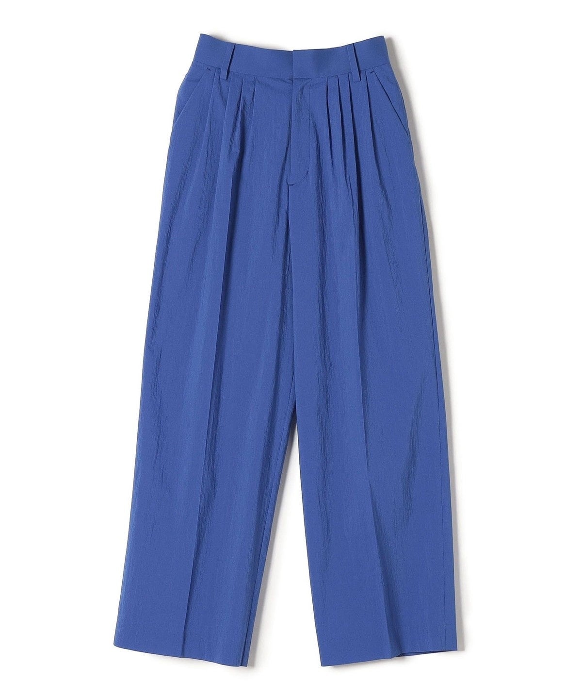 〈手洗い可能〉綿ナイロン タイプライター セミワイド タック パンツ