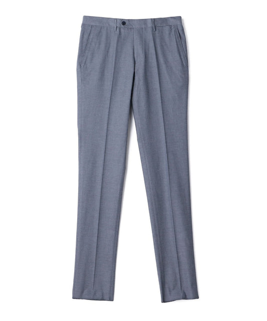 SD: 【ノープリーツ】 コットン ソリッド バーズアイ ドレス パンツ (スカイブルー)