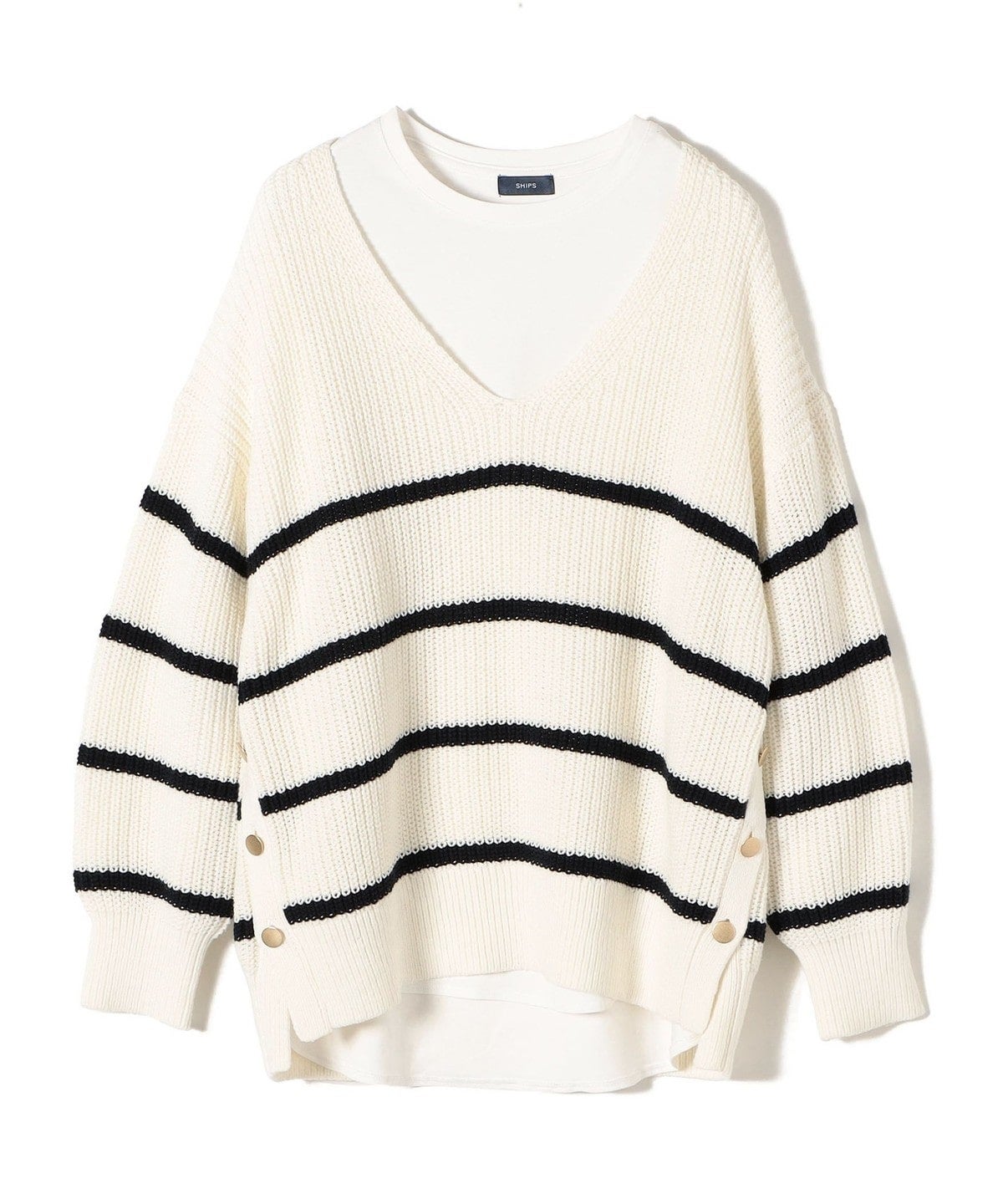【WEB限定】〈手洗い可能〉スキッパーニット×ロンTセット 21FW