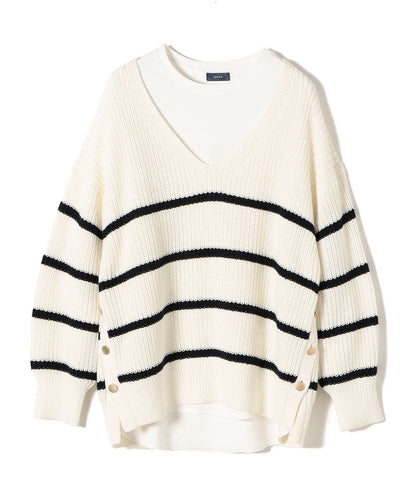 【WEB限定】〈手洗い可能〉スキッパーニット×ロンTセット 21FW