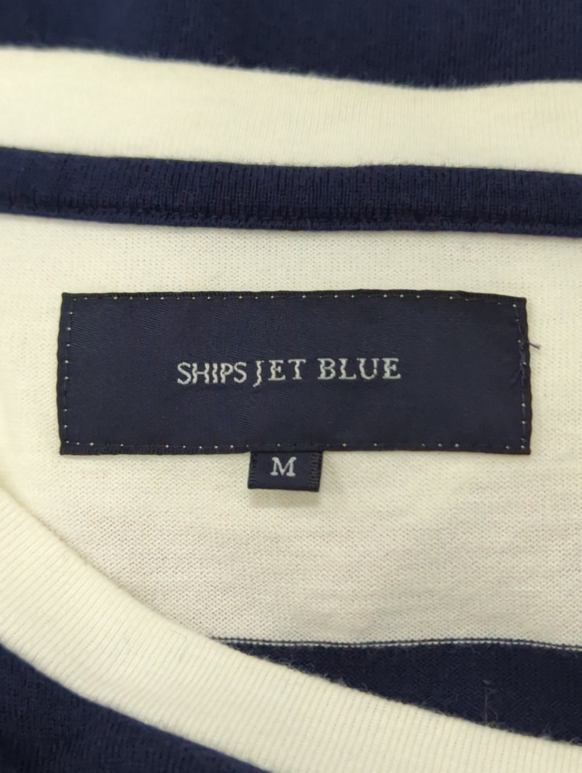 SHIPS JET BLUE:BORDER CREW NECK S/S T