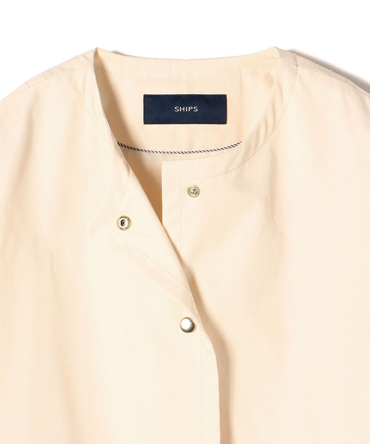 〈撥水加工/手洗い可能〉綿 ナイロン ギャバ ノーカラー ミディ コート 24SS