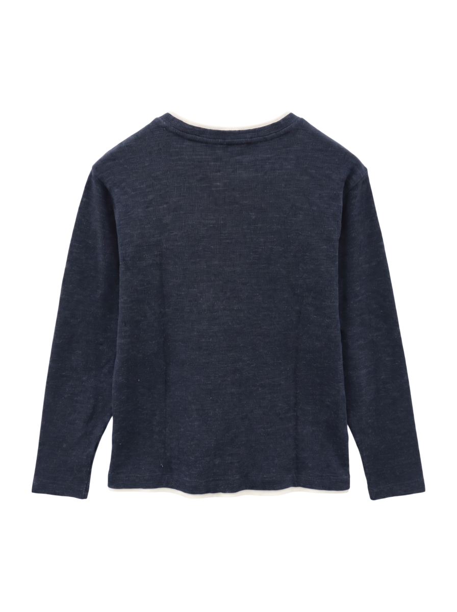 SHIPS: ワッフル フェイクレイヤード クルーネック ロングスリーブ Tシャツ (ロンT)