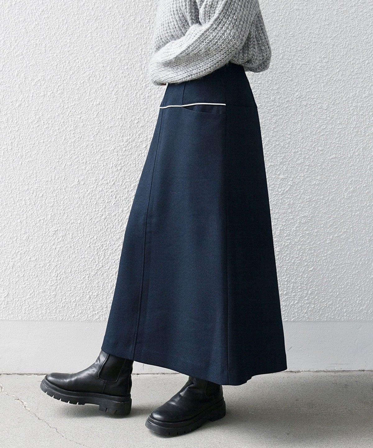 SHIPS any:〈洗濯機可能〉WARM パイピング Aライン スカート