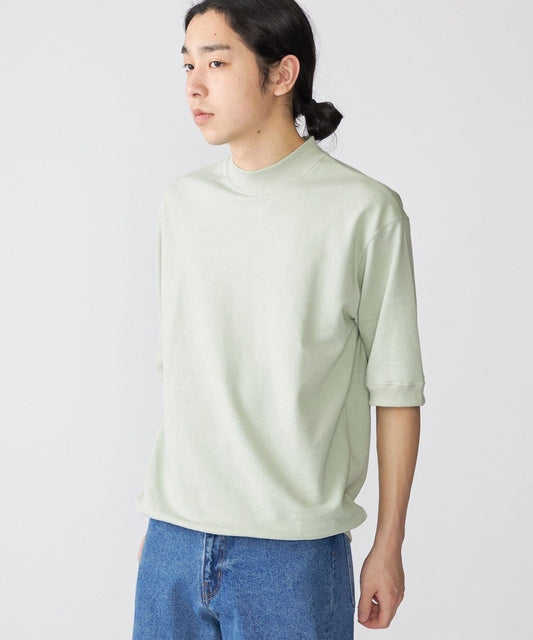 【SHIPS別注】THYARD: スーピマコットン インレー モックネック Tシャツ