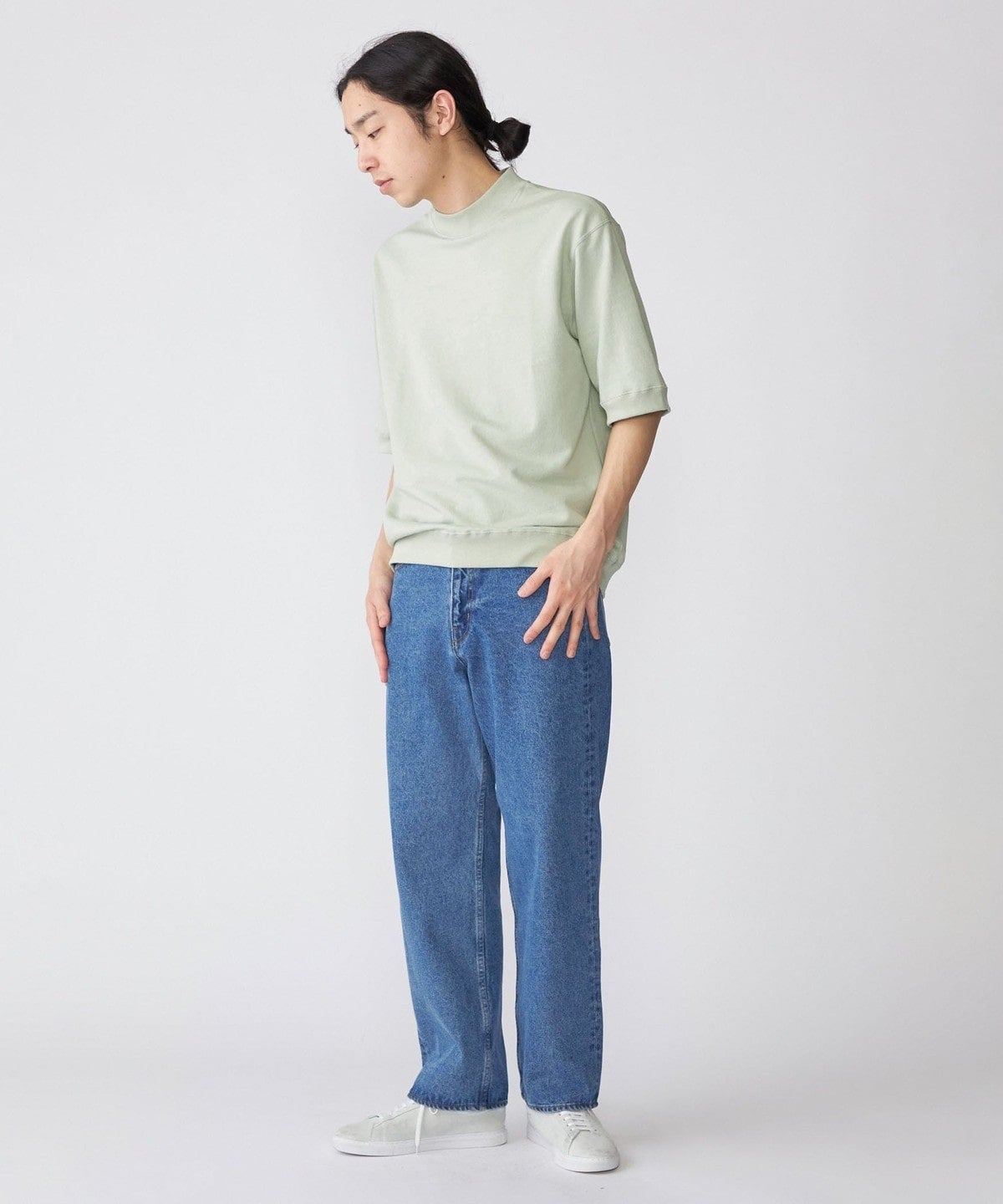 【SHIPS別注】THYARD: スーピマコットン インレー モックネック Tシャツ