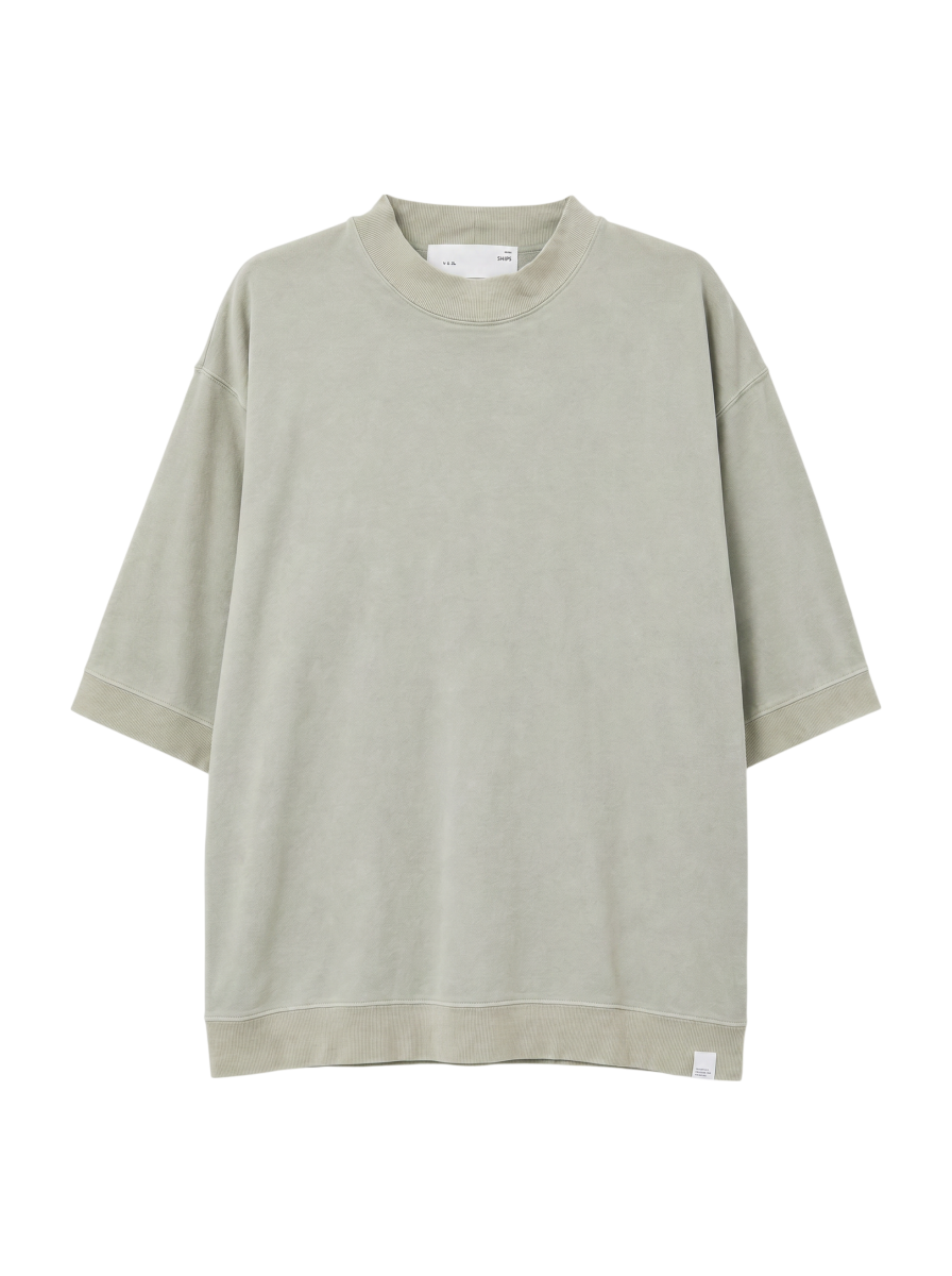 【SHIPS別注】THYARD: スーピマコットン インレー モックネック Tシャツ