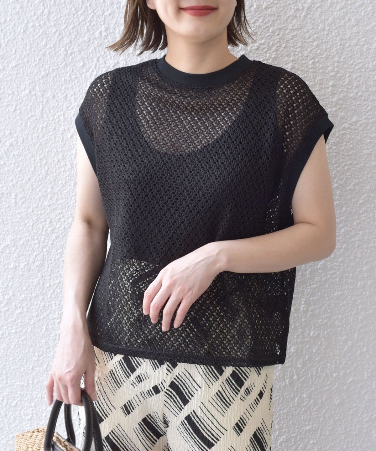 〈手洗い可能〉ラッセル レース フレンチスリーブ プルオーバー