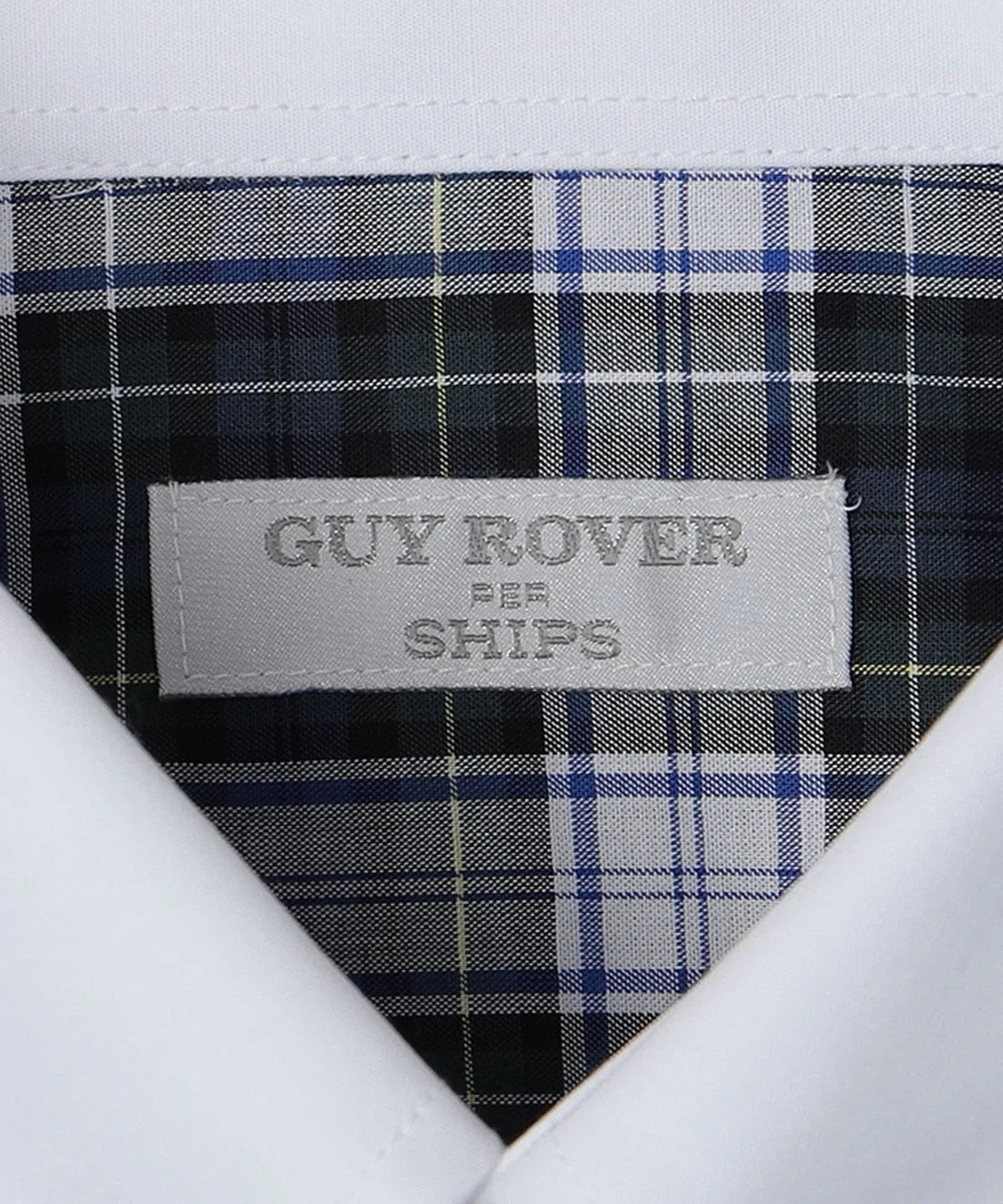 GUY ROVER: コットン タータンチェック タブカラー クレリック シャツ