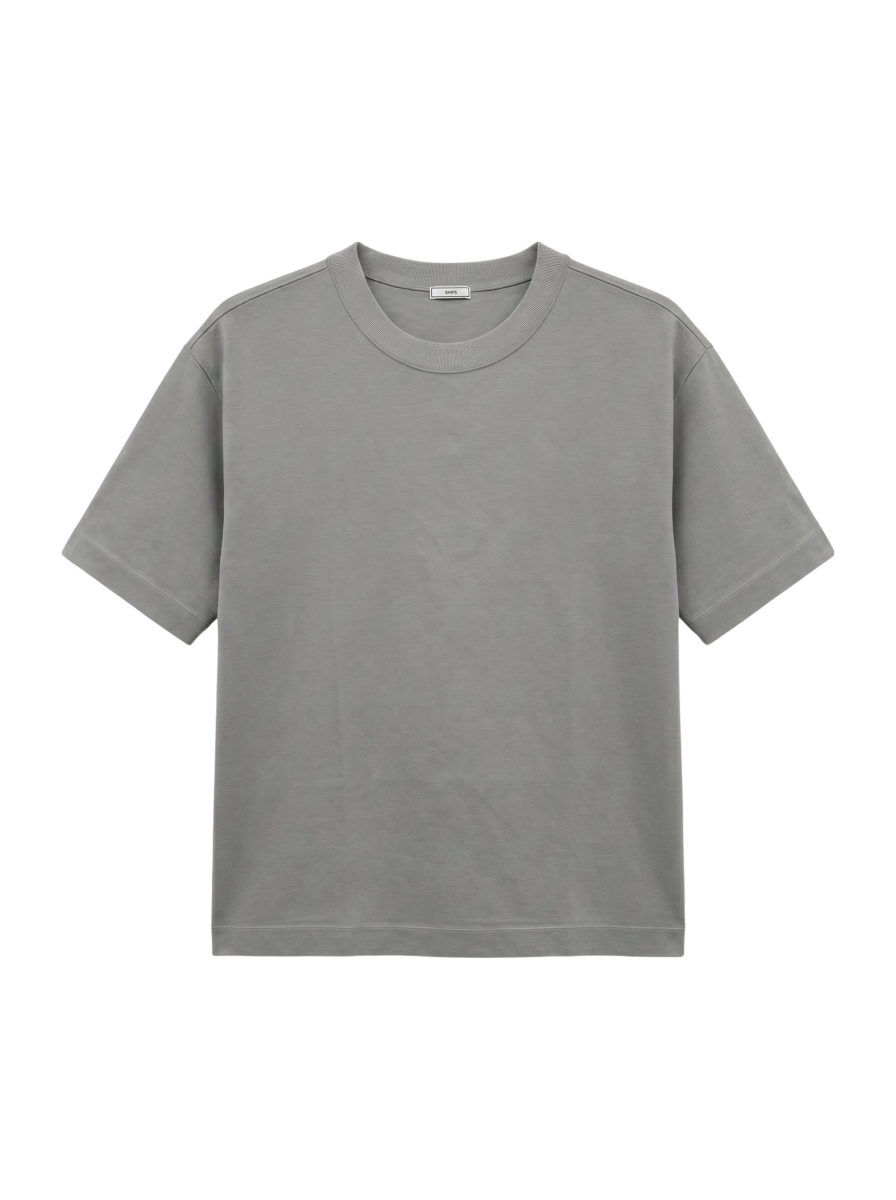 SHIPS: クルーネック ハイゲージ ダンボールニットTシャツ ライト