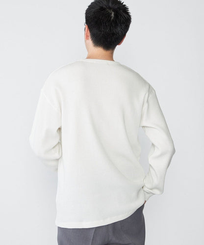 SHIPS: ベーシック ワッフル 長袖 Tシャツ