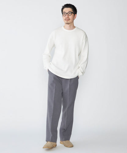 SHIPS: ベーシック ワッフル 長袖 Tシャツ