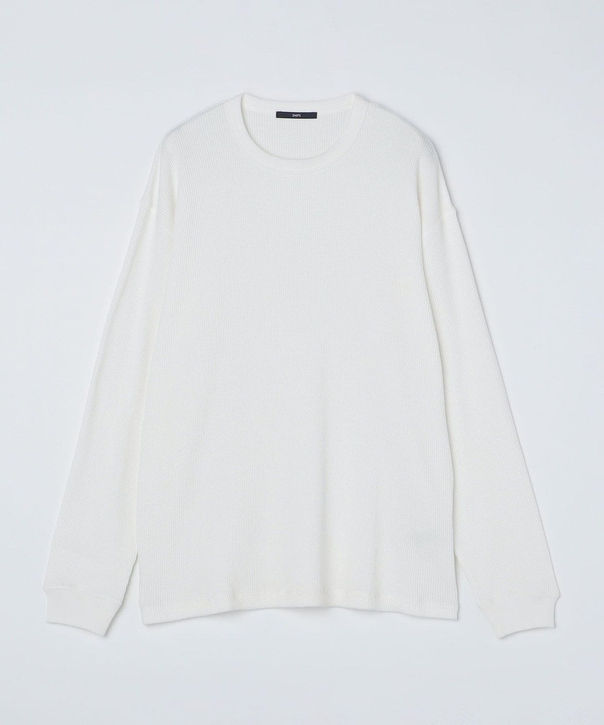 SHIPS: ベーシック ワッフル 長袖 Tシャツ