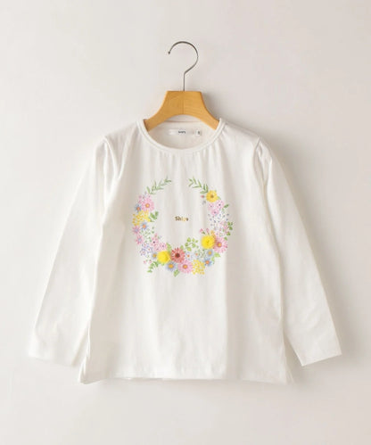 SHIPS KIDS:フラワー フリル 長袖 TEE(100〜130cm)