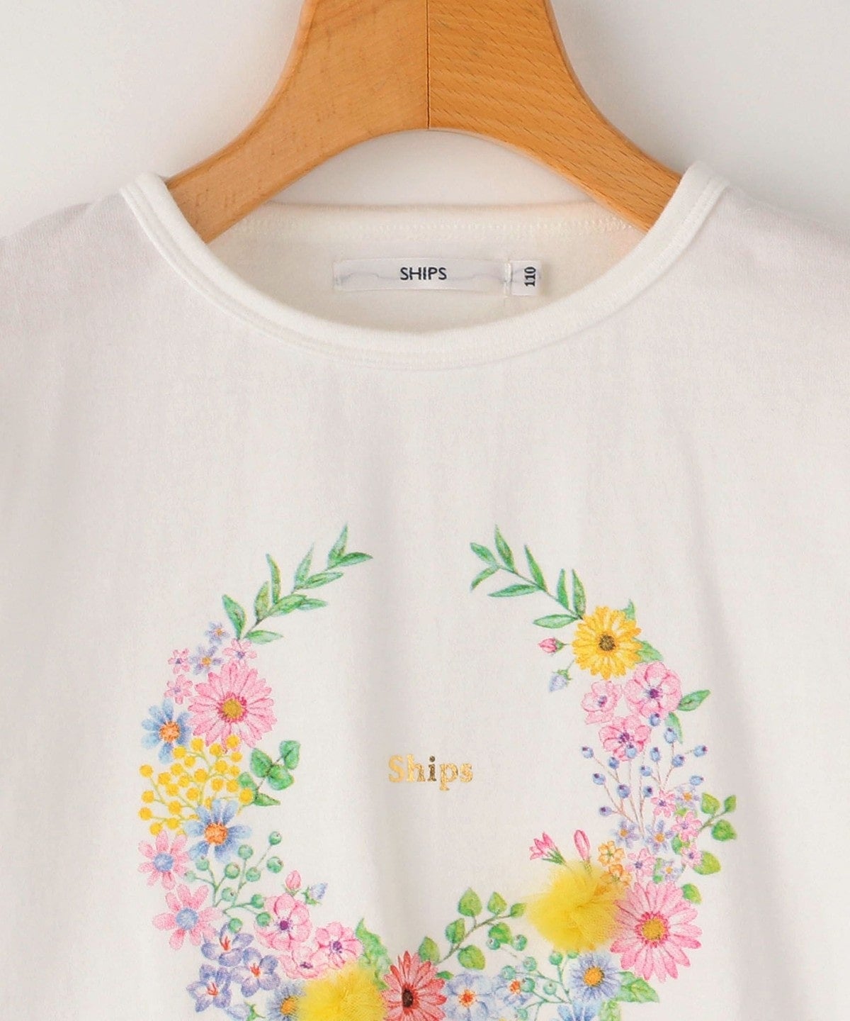 SHIPS KIDS:フラワー フリル 長袖 TEE(100〜130cm)