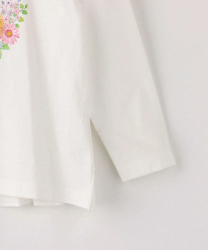 SHIPS KIDS:フラワー フリル 長袖 TEE(100〜130cm)