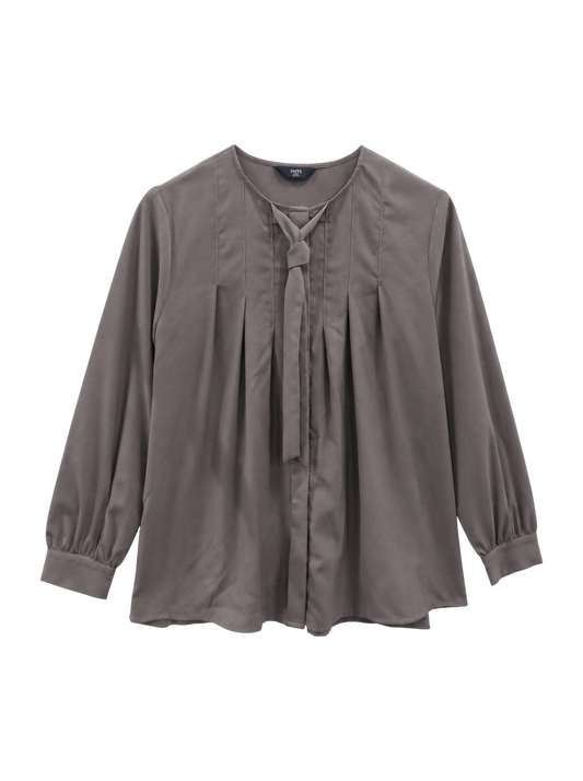 23:SLD/PRT TIE BLOUSE