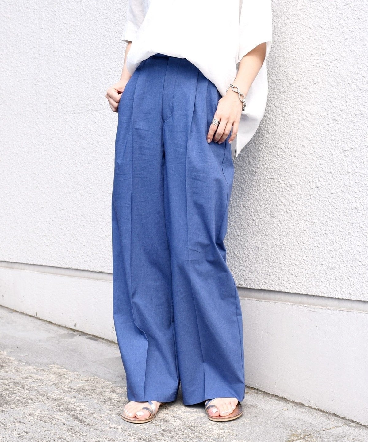 〈手洗い可能〉フルレングスワイドパンツ