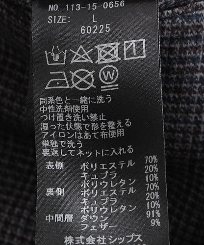 SHIPS: ダウンファブリック イージー スラックス 23AW〈チェック〉