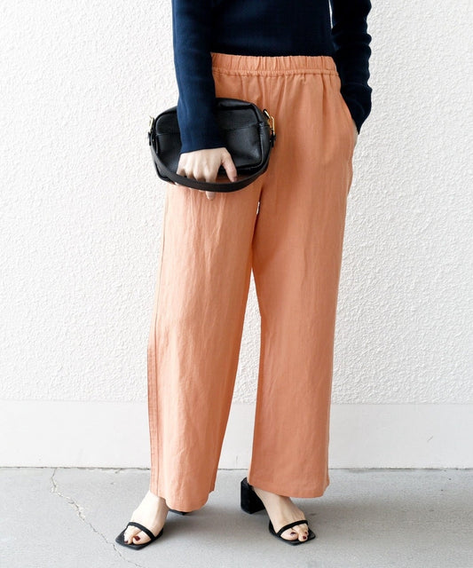 SHIPS any: 〈洗濯機可能〉リネン ミックス サイド ブレード イージー パンツ