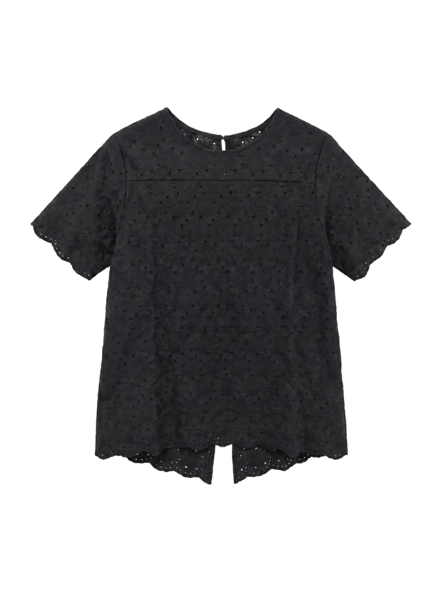 liflattie ships:レースバックスリットブラウス