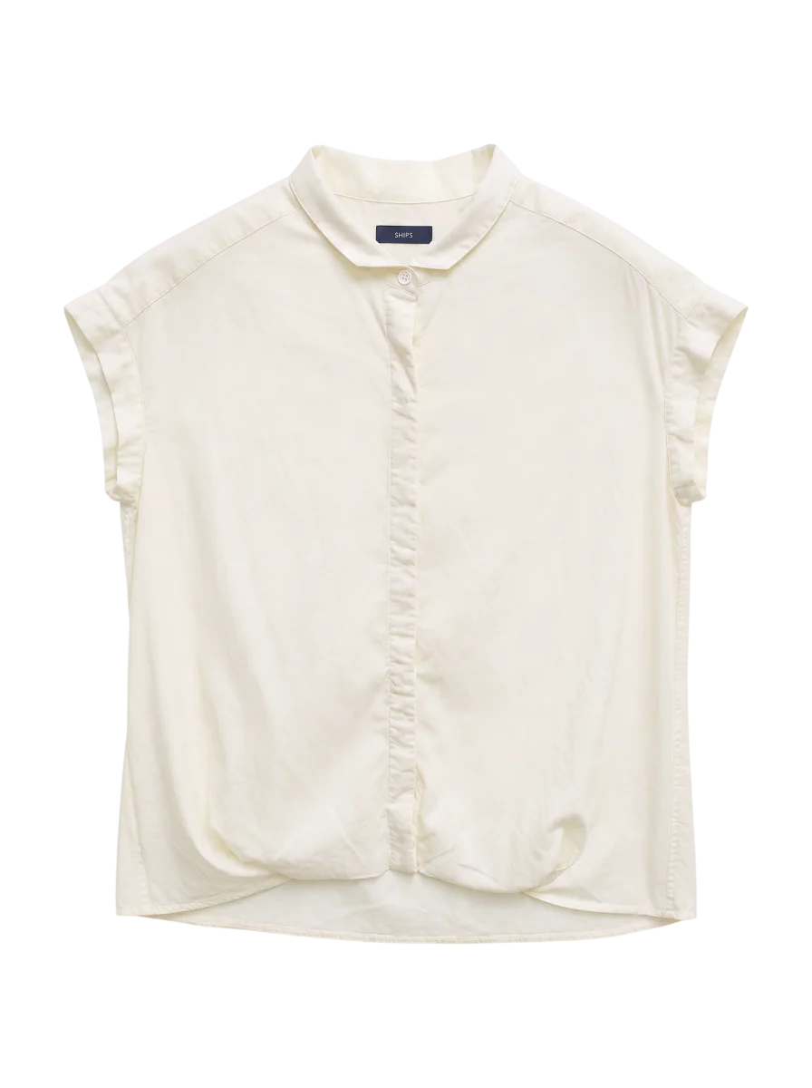 SHIPS:TENCEL TUCK S/S BL