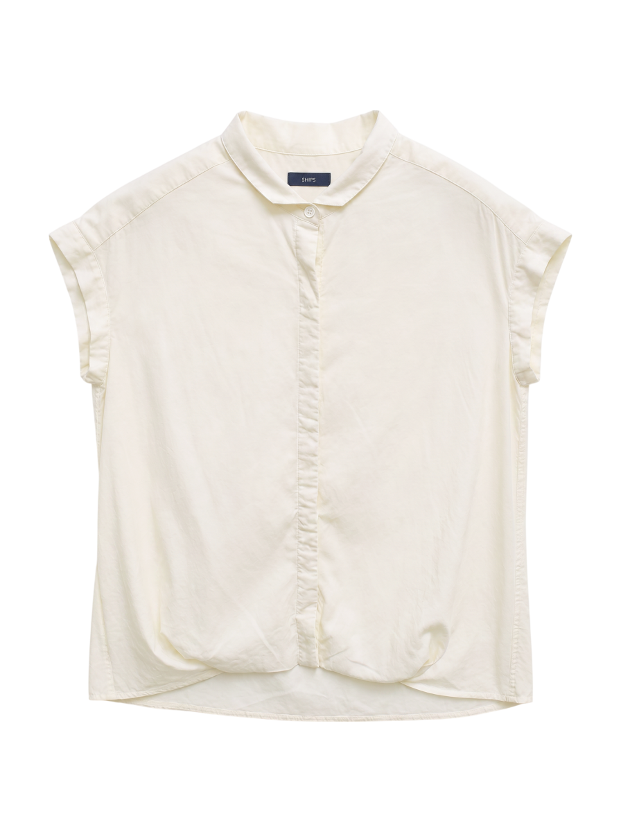 SHIPS:TENCEL TUCK S/S BL