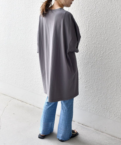 【WEB限定】〈UVカット〉USAコットンサイズチョイススリットTEE