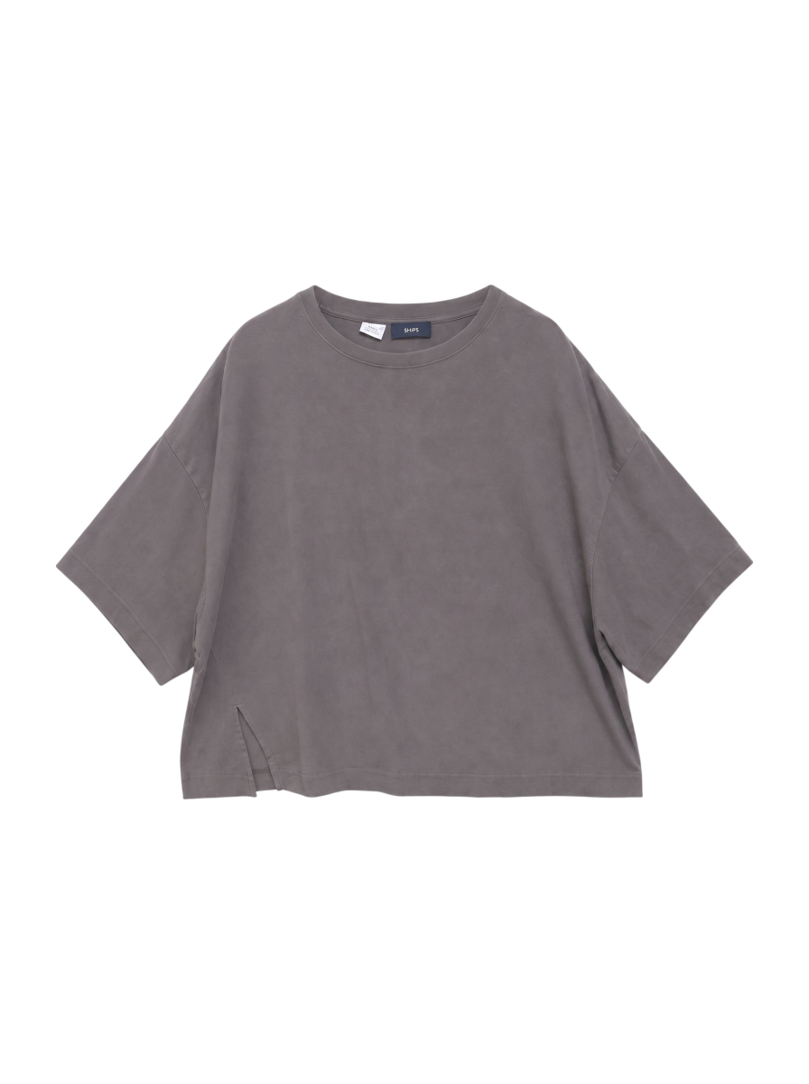 【WEB限定】〈UVカット〉USAコットンサイズチョイススリットTEE