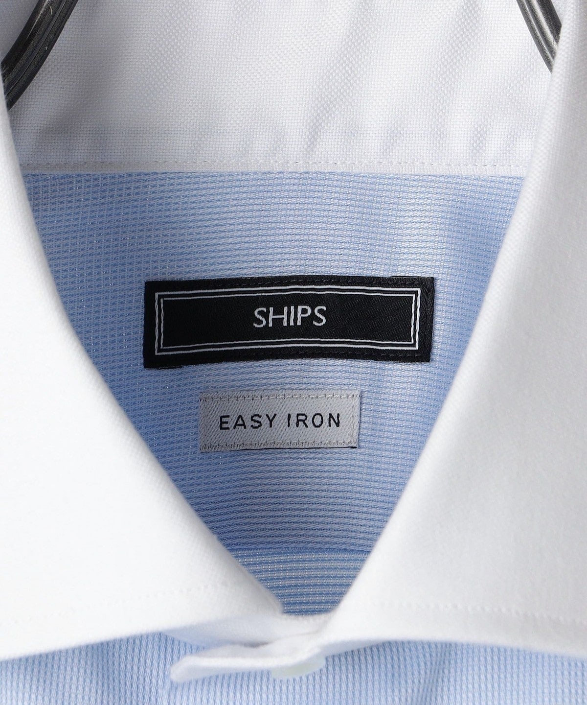 SHIPS: イージーアイロン ワイドカラー  クレリック シャツ