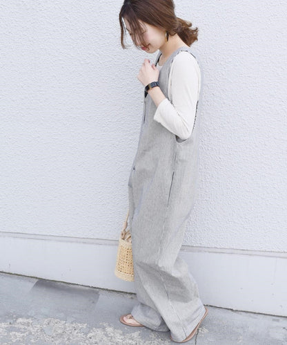 【SHIPS 別注】UNIVERSAL OVERALL ジップオーバーオール ヒッコリー