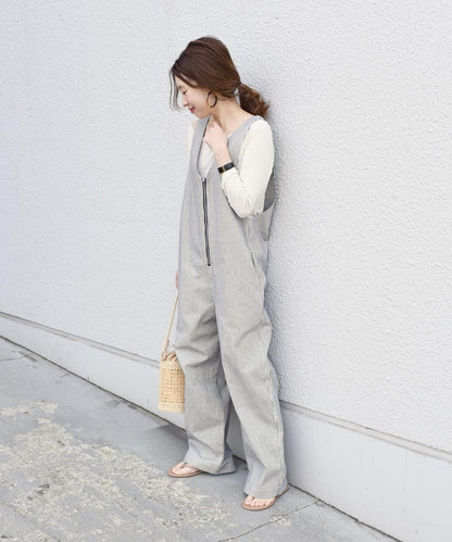 【SHIPS 別注】UNIVERSAL OVERALL ジップオーバーオール ヒッコリー