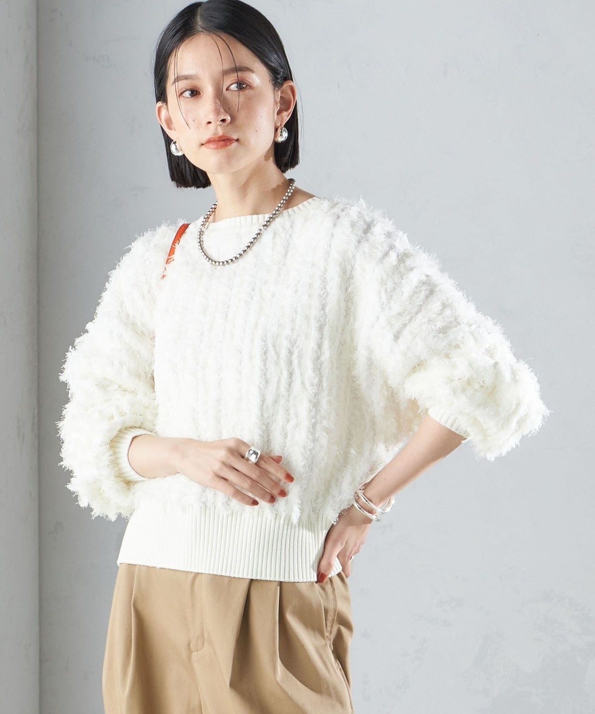 〈手洗い可能〉前後 2WAY ドルマン フリンジ プルオーバー 24SS