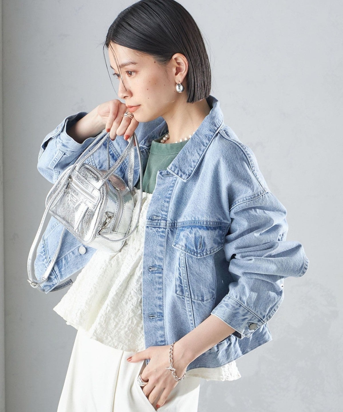 〈洗濯機可能〉クロップド デニム ジャケット 24SS