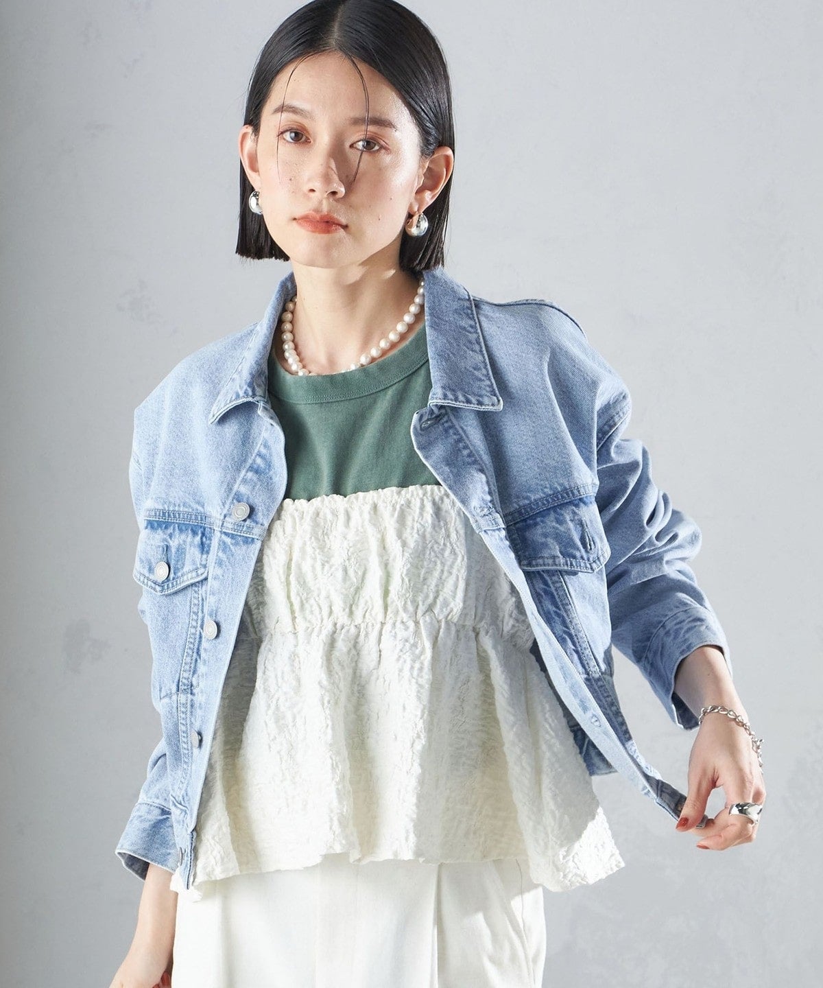 〈洗濯機可能〉クロップド デニム ジャケット 24SS