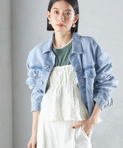 〈洗濯機可能〉クロップド デニム ジャケット 24SS