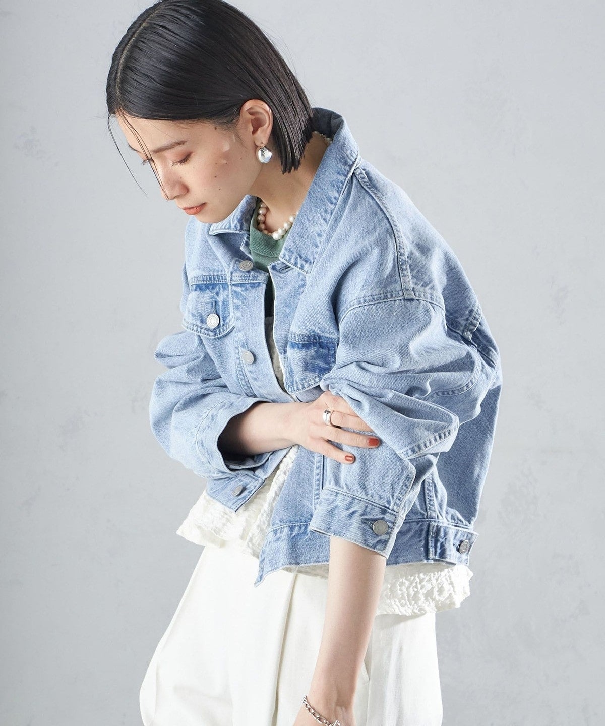 〈洗濯機可能〉クロップド デニム ジャケット 24SS