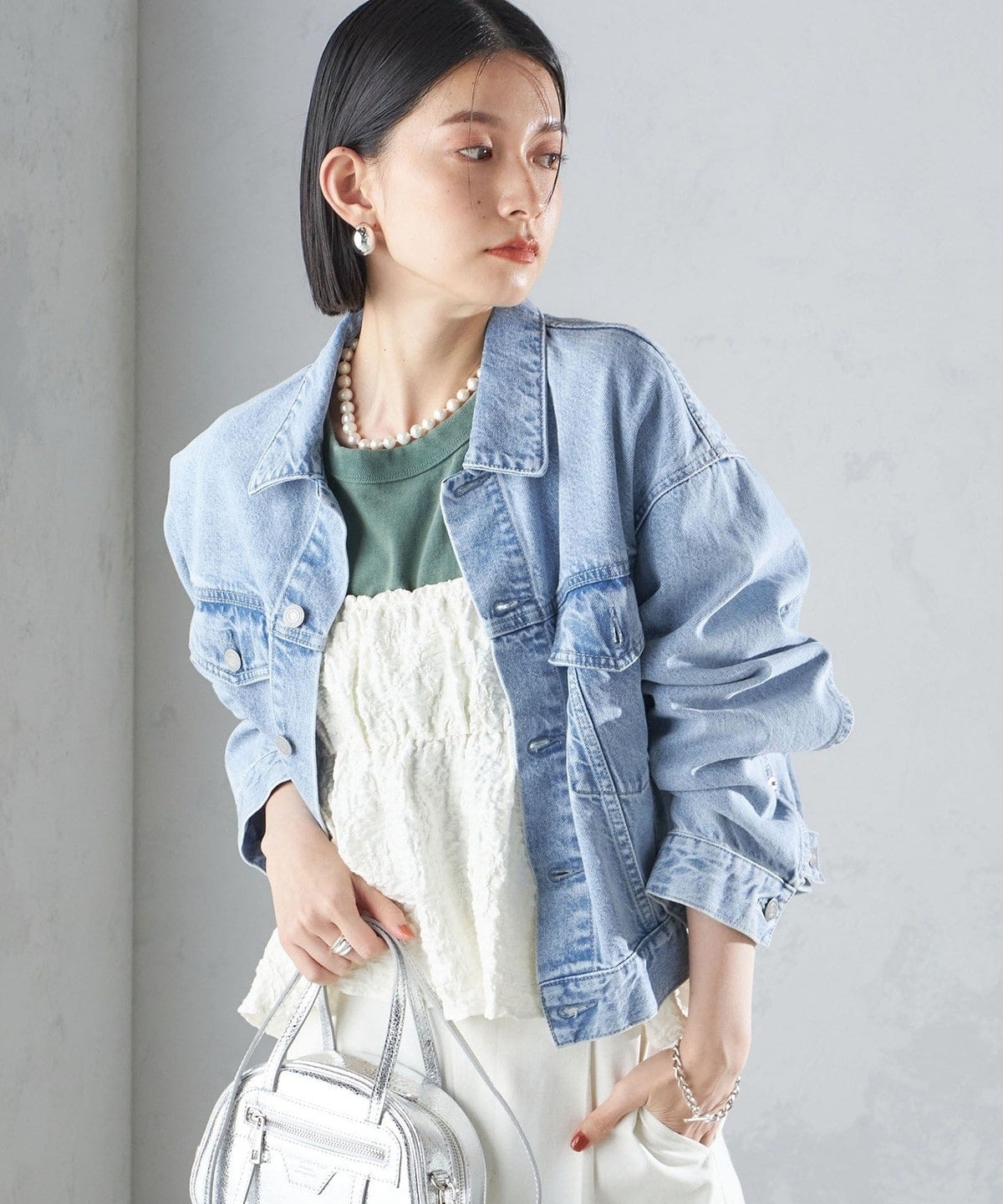 〈洗濯機可能〉クロップド デニム ジャケット 24SS
