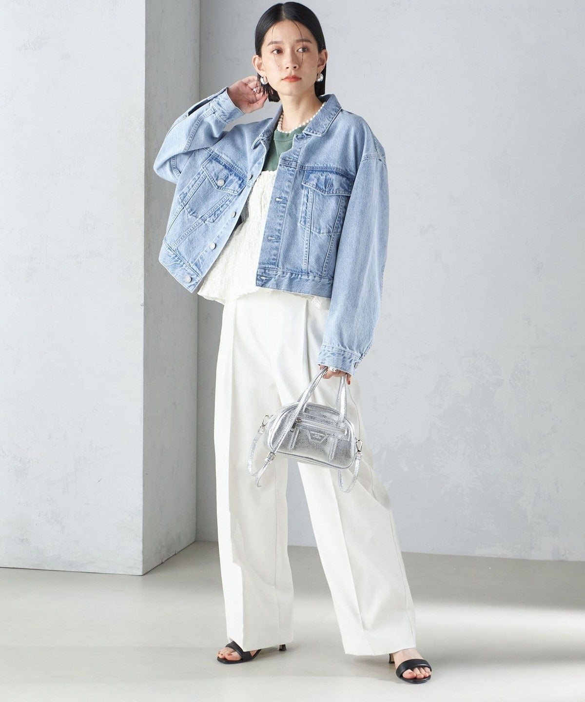 〈洗濯機可能〉クロップド デニム ジャケット 24SS