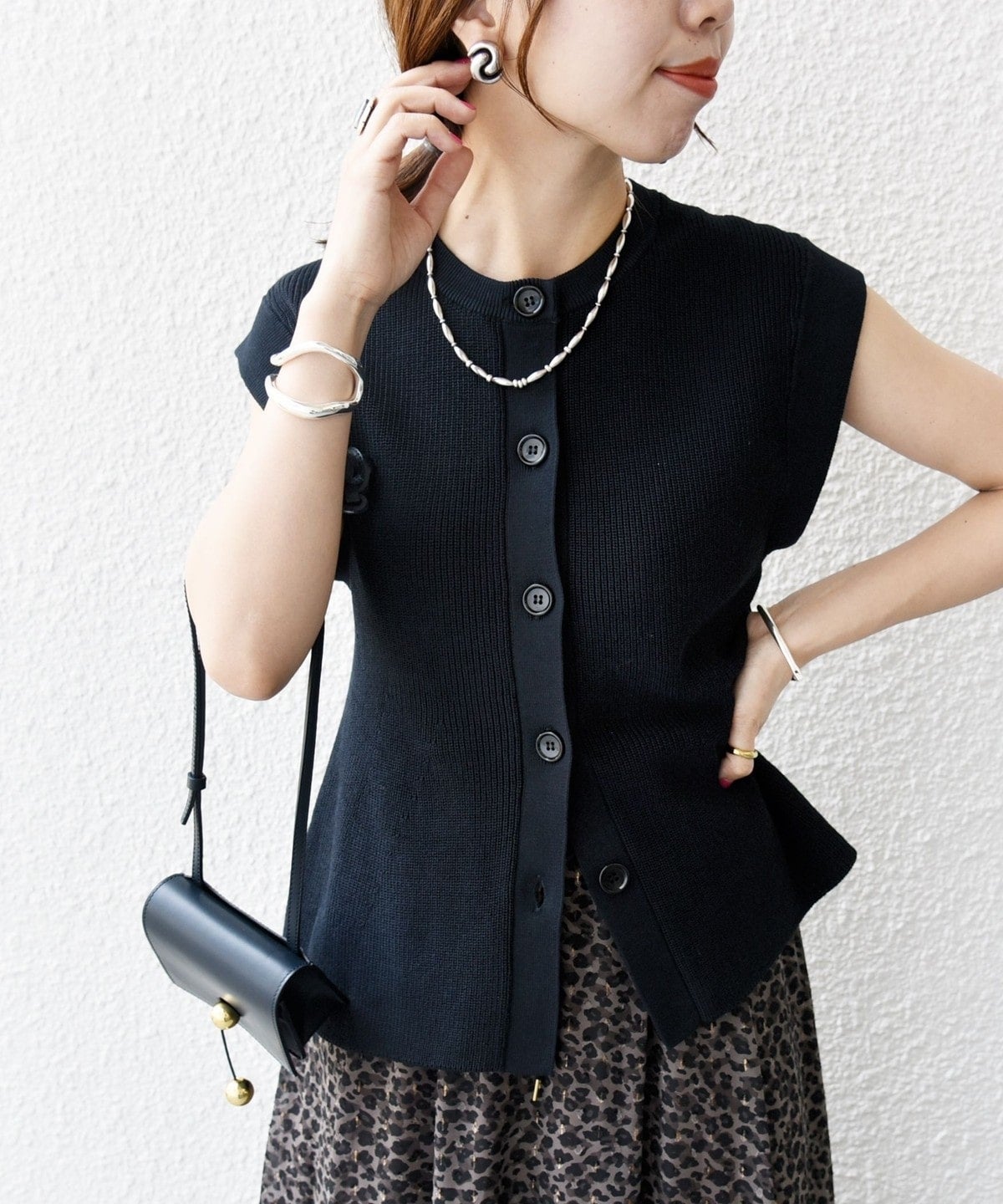 〈手洗い可能〉ギマ コットン Aライン シルエット ベスト