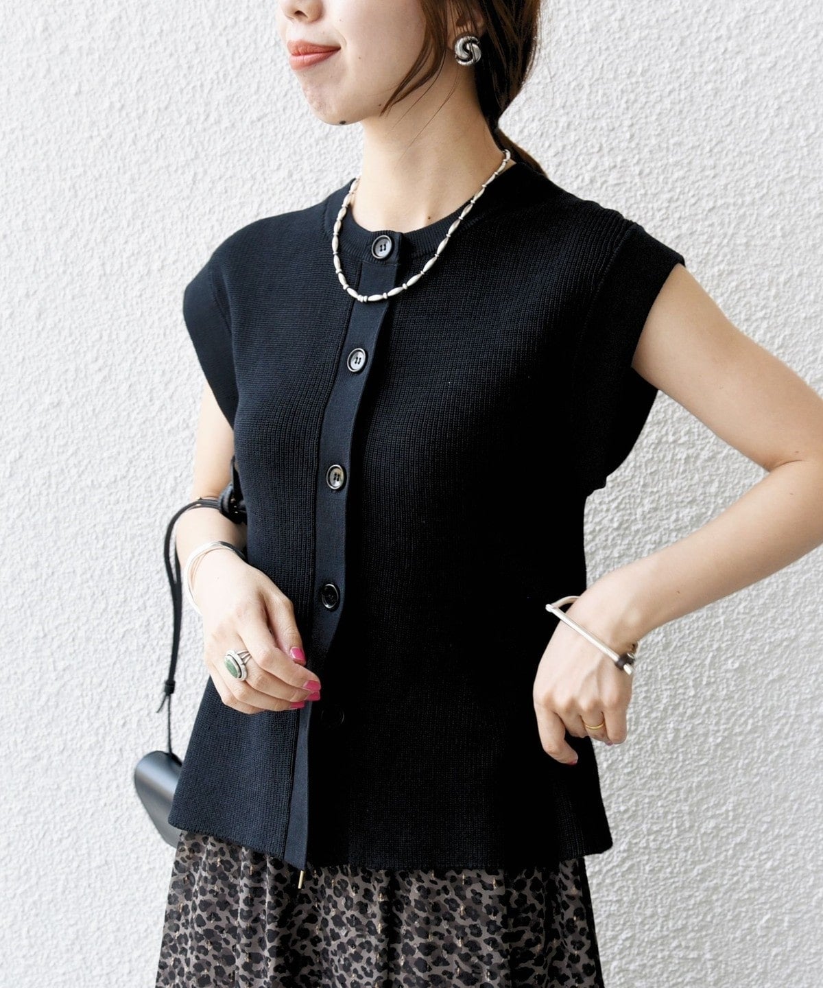 〈手洗い可能〉ギマ コットン Aライン シルエット ベスト