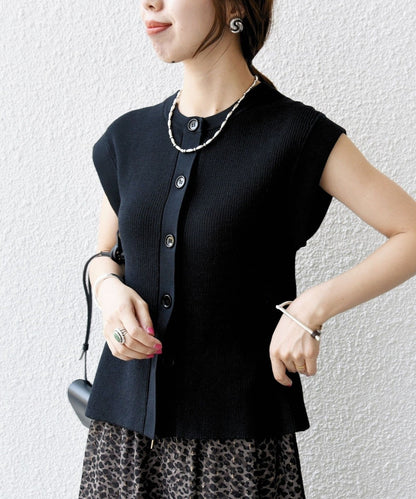 〈手洗い可能〉ギマ コットン Aライン シルエット ベスト