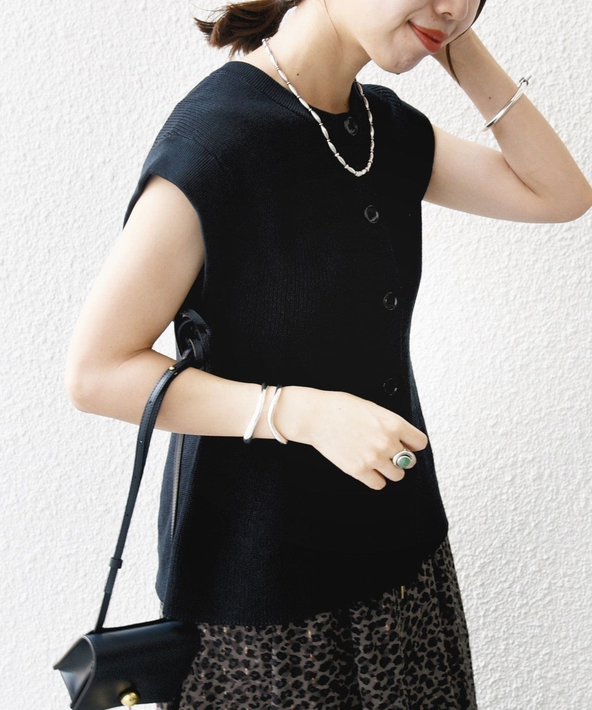 〈手洗い可能〉ギマ コットン Aライン シルエット ベスト