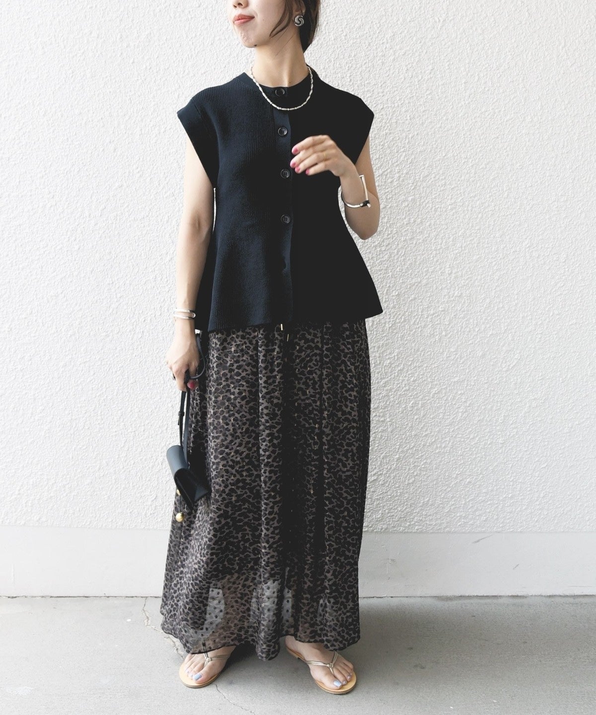 〈手洗い可能〉ギマ コットン Aライン シルエット ベスト