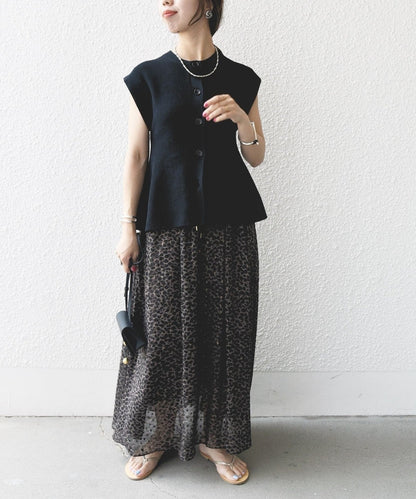 〈手洗い可能〉ギマ コットン Aライン シルエット ベスト