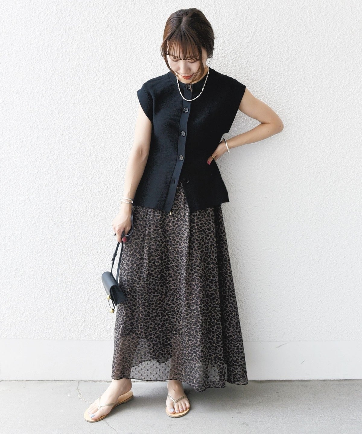 〈手洗い可能〉ギマ コットン Aライン シルエット ベスト