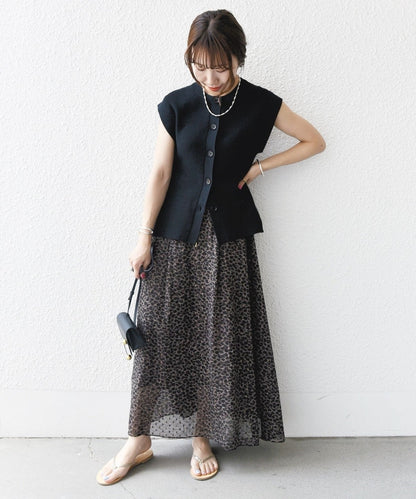 〈手洗い可能〉ギマ コットン Aライン シルエット ベスト