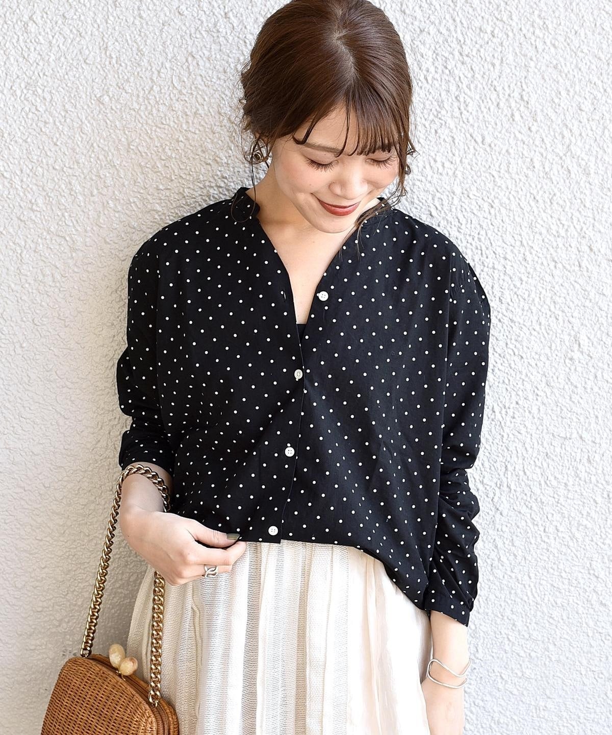 SHIPS Days STANDARD:ドット スキッパーシャツ 19SS